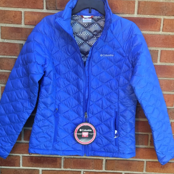 New! Columbia White Pine Thermal Coil Blue Quilted Packable Jacket Large - Picture 6 of 16